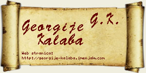 Georgije Kalaba vizit kartica